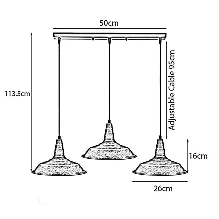 Wade Logan Pennsylvania Vintage Industrial Retro Style Metal Lamp Shade